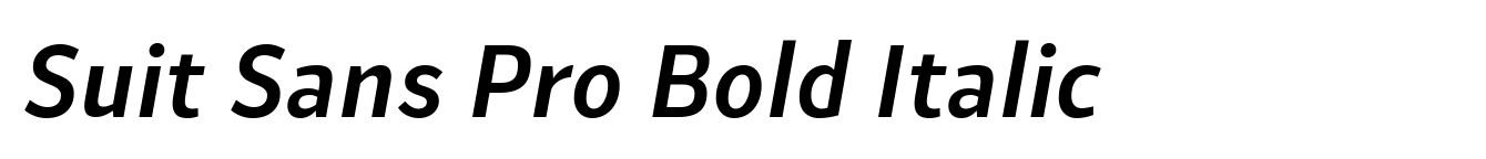 Suit Sans Pro Bold Italic
